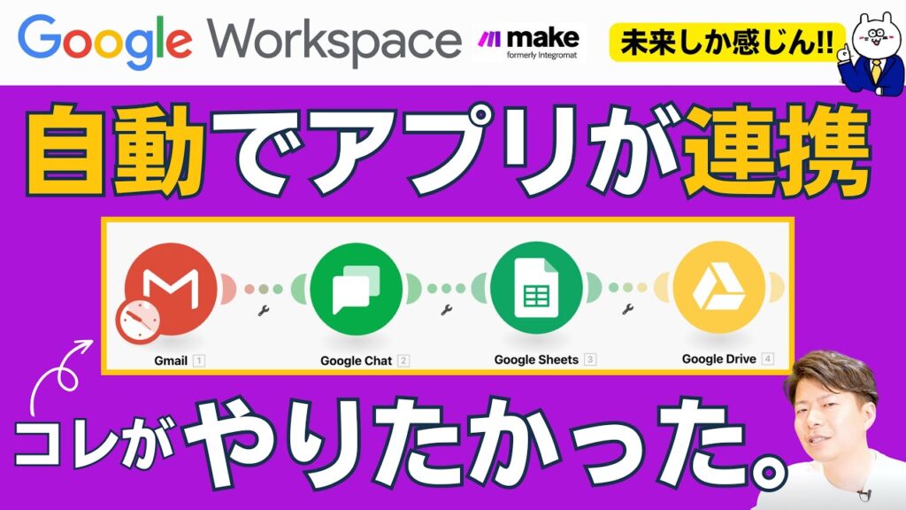 【自動で連携】Google Workspaceアプリが簡単自動連携。業務の自動化にチャレンジせよ。